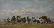unknow artist The Beach at Trouville oil painting on canvas